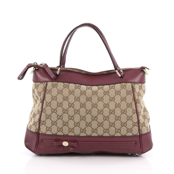 Gucci Mayfair Convertible Tote GG Canvas Small Brown