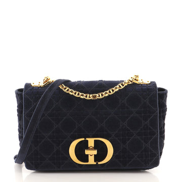 Christian Dior Caro Bag Cannage Embroidered Velvet Medium