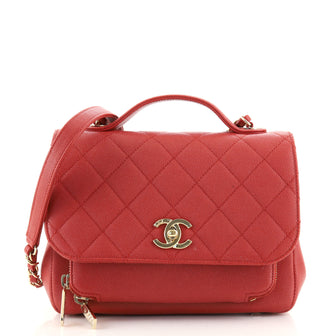 Business Affinity Flap Bag Quilted Caviar Small