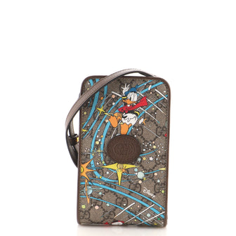 Gucci Disney Donald Duck Phone Case Crossbody Bag Printed GG Coated Canvas