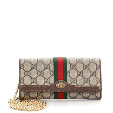 Gucci Ophidia Chain Wallet GG Coated Canvas