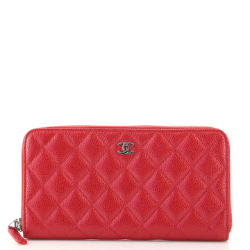 Chanel Zip Around Wallet Quilted Caviar Long
