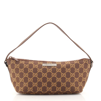 Gucci Vintage Boat Pochette GG Canvas Small