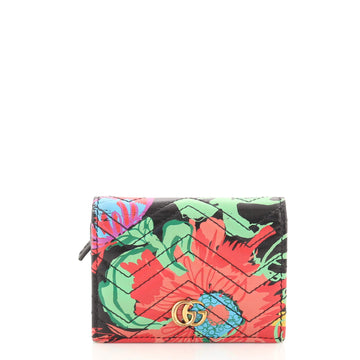 Gucci Gucci x Ken Scott GG Marmont Flap Card Case Printed Leather