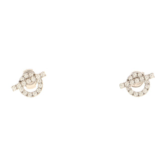 Hermes Finesse Stud Earrings 18K White Gold and Diamonds