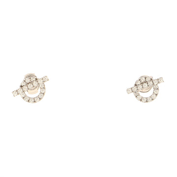 Hermes Finesse Stud Earrings 18K White Gold and Diamonds