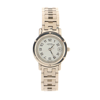 Hermes Clipper Quartz Watch Stainless Steel 24