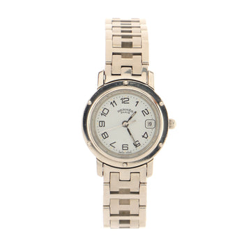 Hermes Clipper Quartz Watch Stainless Steel 24