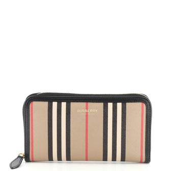 Burberry Elmore Zip Wallet Icon Stripe E-Canvas