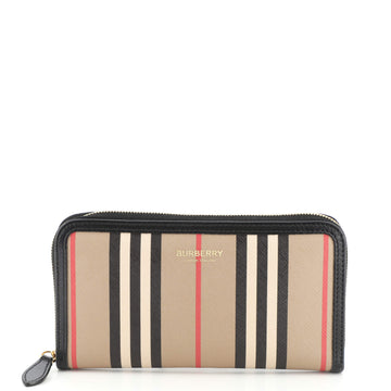 Burberry Elmore Zip Wallet Icon Stripe E-Canvas
