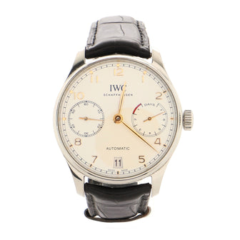 IWC Schaffhausen Portugieser 7 Days Chronograph Automatic Watch Stainless Steel and Alligator 42