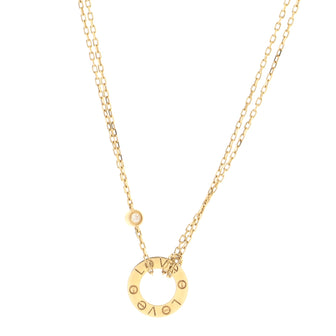 Cartier 2 Diamonds Love Pendant Necklace 18K Yellow Gold and Diamonds