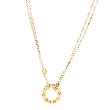 Cartier 2 Diamonds Love Pendant Necklace 18K Yellow Gold and Diamonds