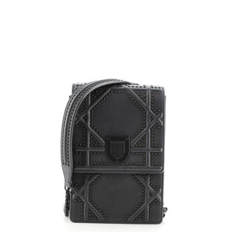 Christian Dior Ultra Matte Diorama Vertical Clutch on Chain Studded Leather