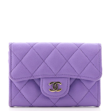 Chanel Classic Flap Card Case Quilted Caviar