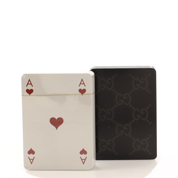 Gucci Vintage Card Holder Pouch and Set of Playing Cards Leather