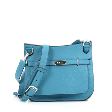Hermes Jypsiere Handbag Clemence 28 Blue