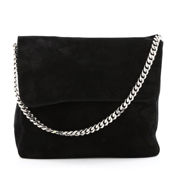 Celine Gourmette Shoulder Bag Suede Large Black