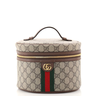 Gucci Ophidia Top Handle Cosmetic Case GG Coated Canvas Small