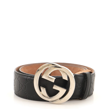 Gucci Interlocking G Belt Guccissima Leather Wide