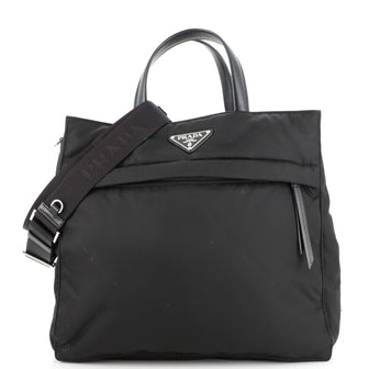 Prada Padded Convertible Front Pocket Tote Tessuto Medium