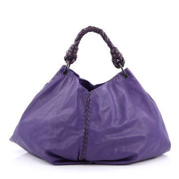 Bottega Veneta Aquilone Fortune Cookie Hobo Leather with Intrecciato Detail Large