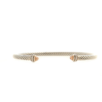 David Yurman Cable Classic Bracelet Sterling Silver with Morganite and Diamonds 5mm