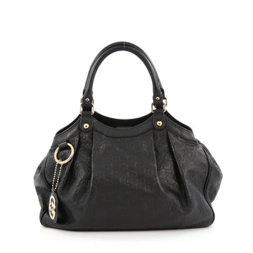 Gucci Sukey Tote Guccissima Leather Medium Black