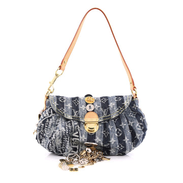 Louis Vuitton Custom Pleaty Raye Handbag Limited Edition Denim Mini