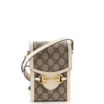 Gucci Horsebit 1955 Crossbody Bag GG Coated Canvas Mini