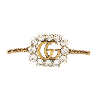 Gucci Crystal Around GG Chain Bracelet Metal with Crystals