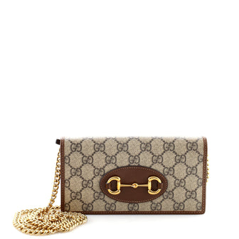 Gucci Horsebit 1955 Chain Wallet GG Coated Canvas