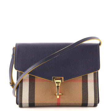 Burberry Macken Crossbody Bag Leather and House Check Canvas Small