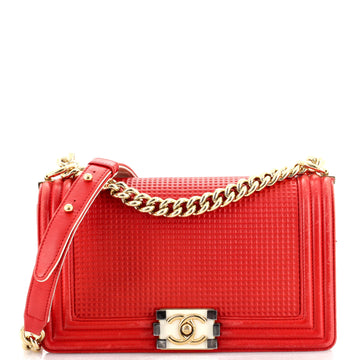 Chanel Boy Flap Bag Cube Embossed Lambskin Old Medium