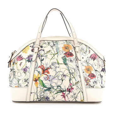 Gucci Nice Top Handle Bag Floral Canvas with Leather Medium