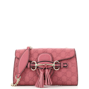 Gucci Emily Chain Flap Bag Guccissima Leather Small
