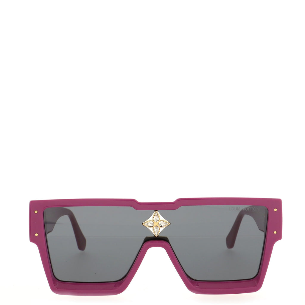 Louis Vuitton Cyclone Square Sunglasses Acetate with Crystals Purple 1611641