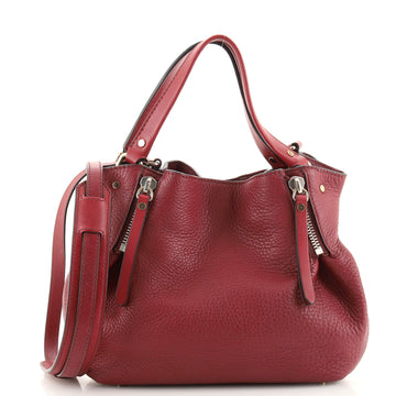 Burberry Maidstone Tote Leather and House Check Canvas Small