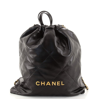 Chanel 22 Chain Backpack Quilted Calfskin Large