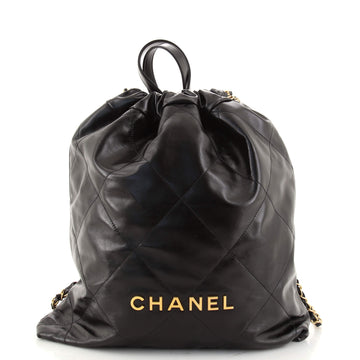 Chanel 22 Chain Backpack Quilted Calfskin Large