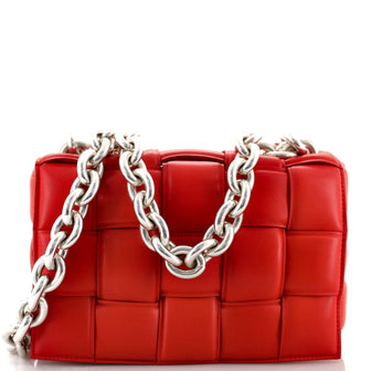 Bottega Veneta Cassette Chain Crossbody Bag Padded Maxi Intrecciato Leather