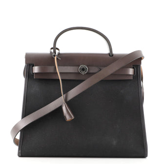 Hermes Herbag Zip Leather and Toile 31