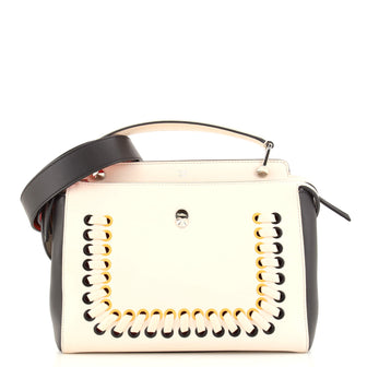 Fendi DotCom Convertible Satchel Whipstitch Leather Medium