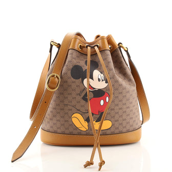 Gucci Disney Mickey Mouse Bucket Bag Printed Mini Gg Coated Canvas Auction