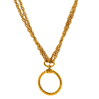 Chanel Magnifying Glass Pendant Necklace Metal