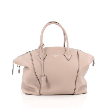 Louis Vuitton Soft Lockit Handbag Leather MM Neutral