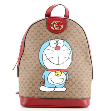 Gucci Doraemon Zip Backpack Printed Mini GG Coated Canvas