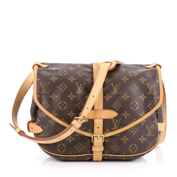 Louis Vuitton Saumur Handbag Monogram Canvas MM