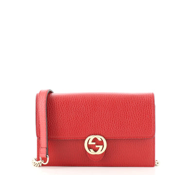 Gucci Interlocking Wallet on Chain (Outlet) Leather