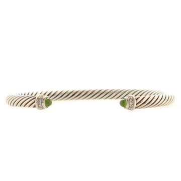 David Yurman Cable Classic Bracelet Sterling Silver with Prasiolite and Diamonds 5mm